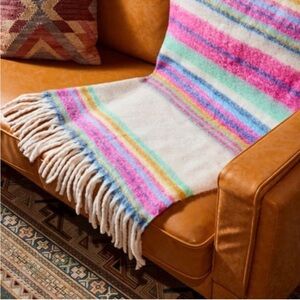 NWT Free People Skye Striped Fringed Throw Blanket
50”x 60”